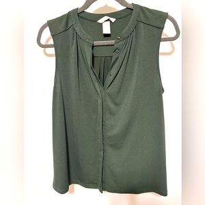 H&M olive sleeveless blouse
